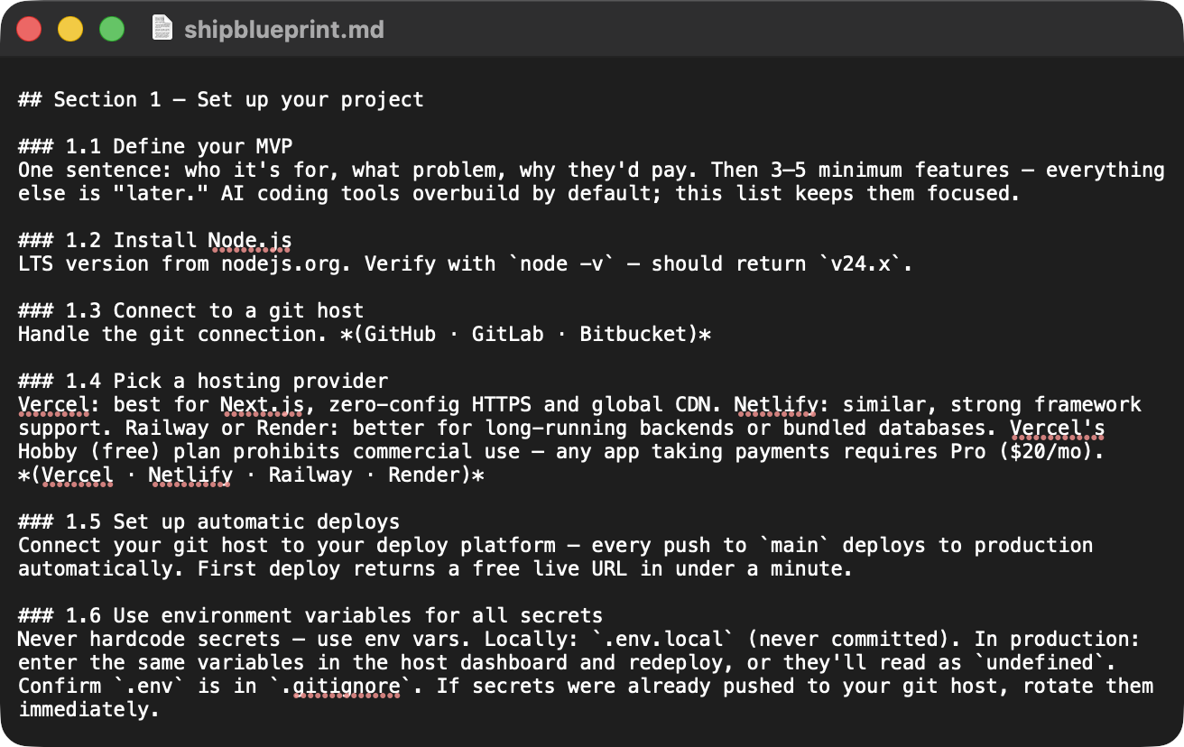 ShipBlueprint — preview of the markdown file